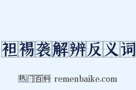 袒裼袭解辨反义词是什么意思的图片